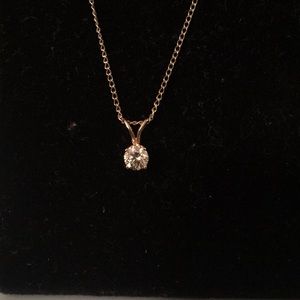 14k Gold 1/2 carat Natural Diamond Pendant